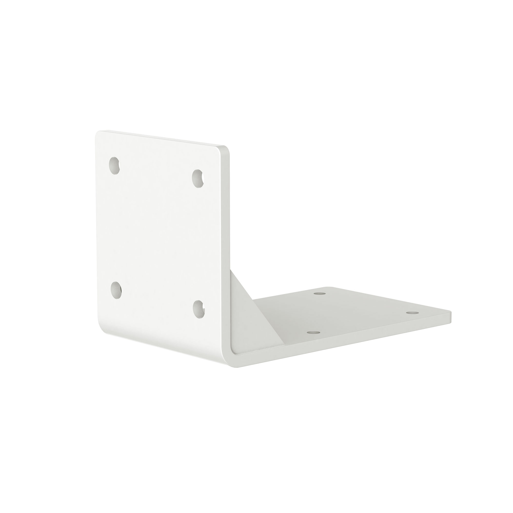 Zwei L-förmige Halterungen mit Bohrlöchern zur Wandmontage