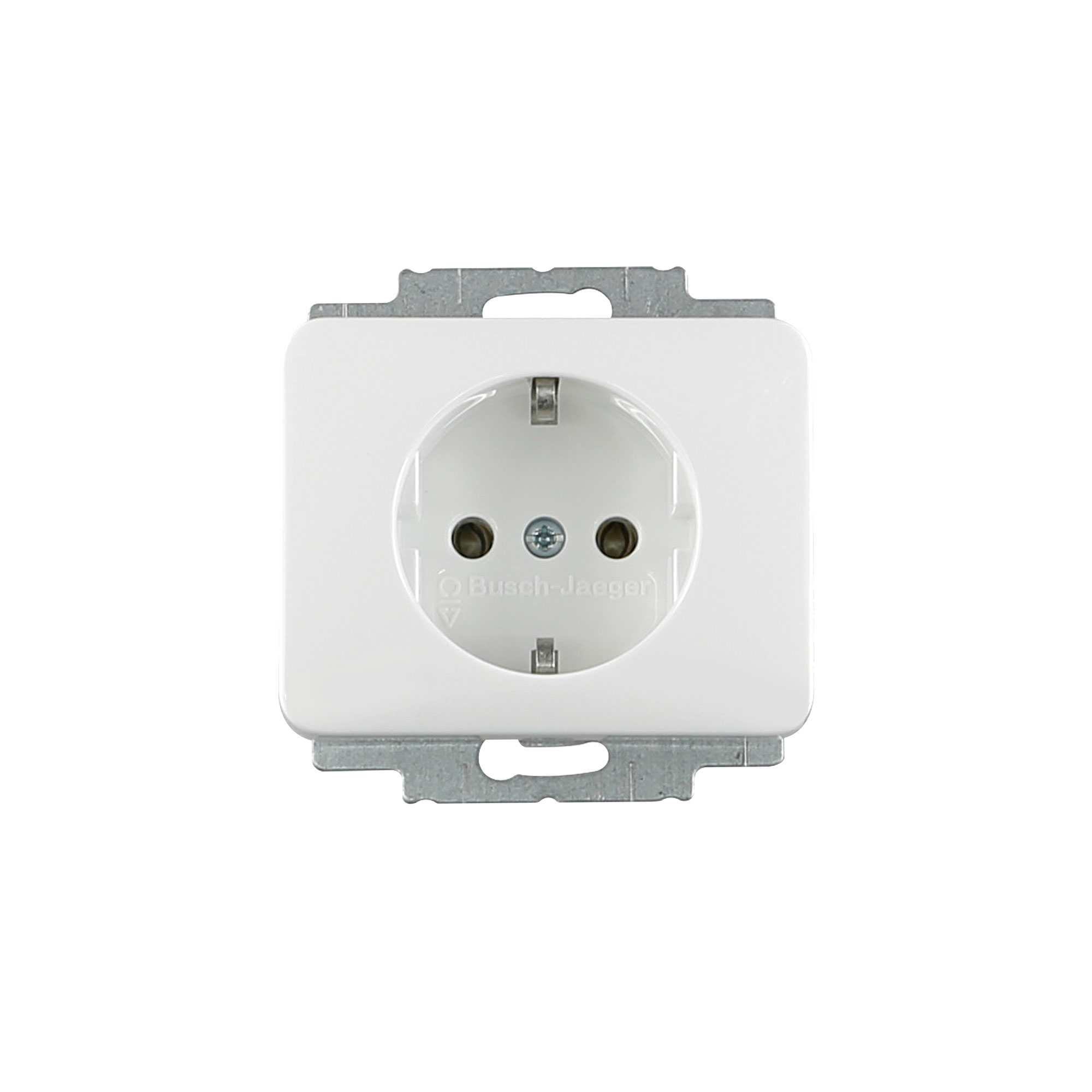 Steckdose mit zwei Steckplätzen und Befestigungsrahmen für Wandmontage