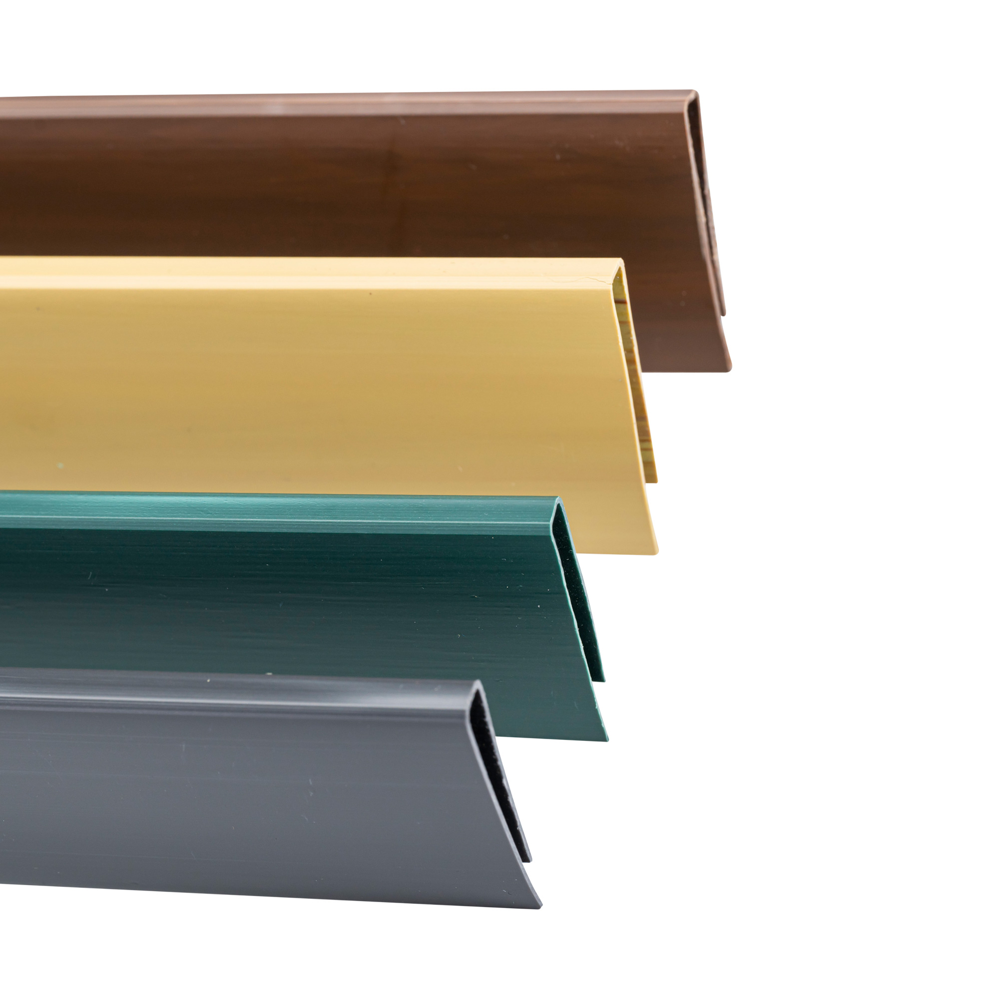 PVC Abdeckprofil für Sichtschutzmatten in verschiedenen Ausführungen und Perspektiven