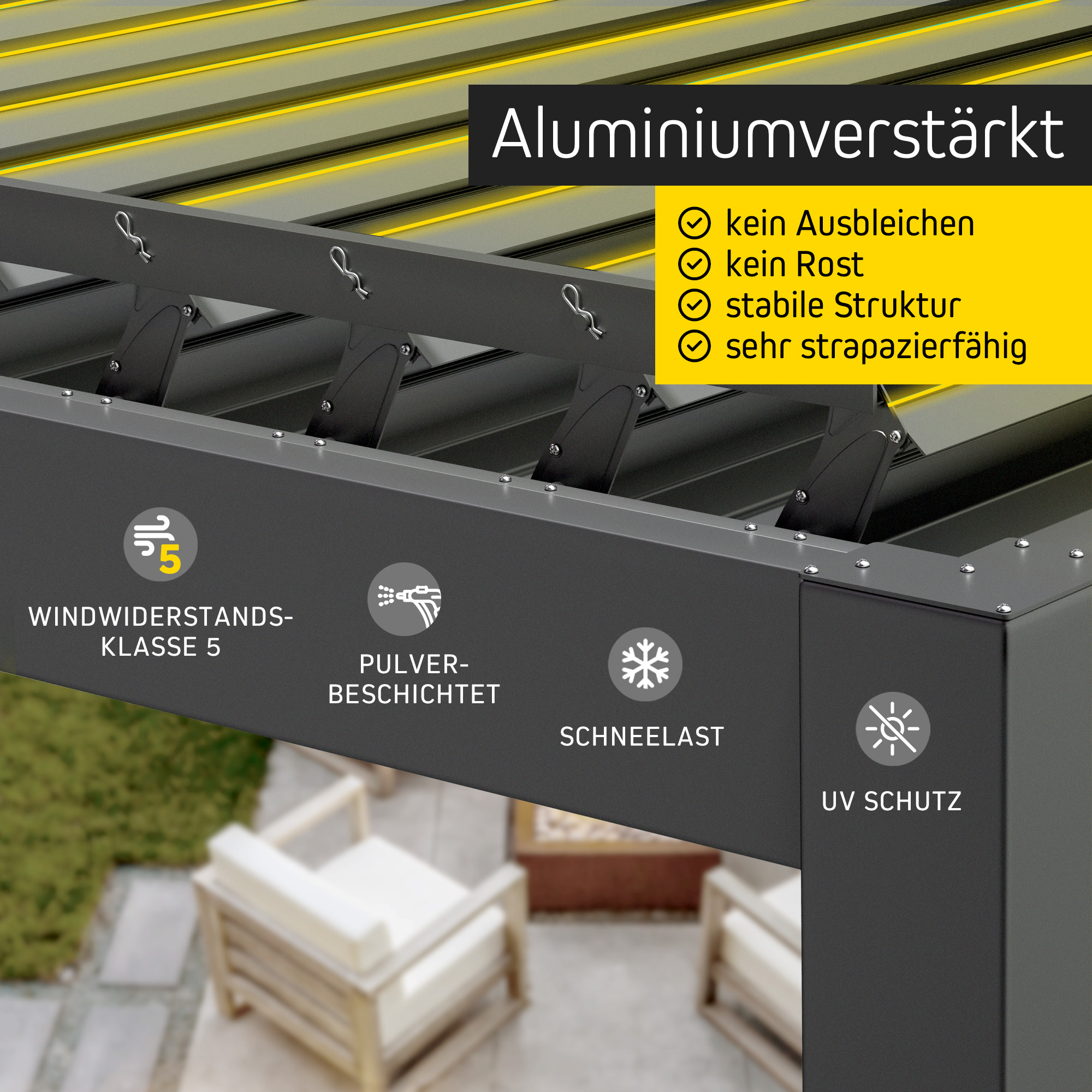 slider_image_019209cb161872a2ba790093ebaa625f Pergola mit Lamellendach, aluminiumverstärkt, windbeständig, pulverbeschichtet, UV-Schutz