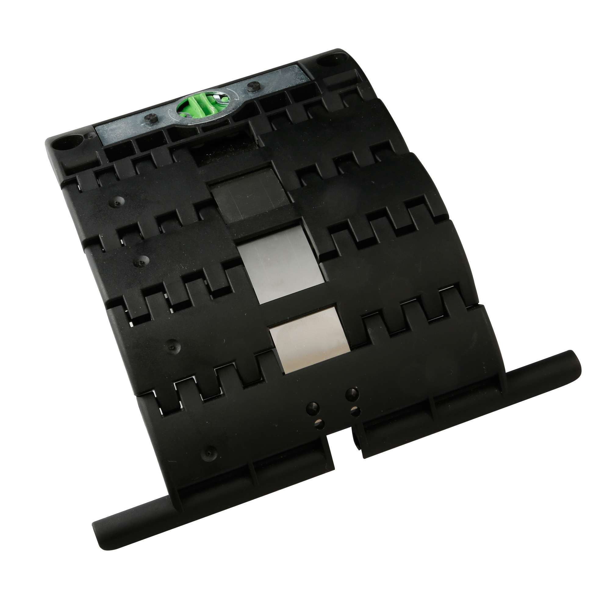 Drei schwarze Hochschiebesicherungen SecuBlock in gestaffelter Anordnung