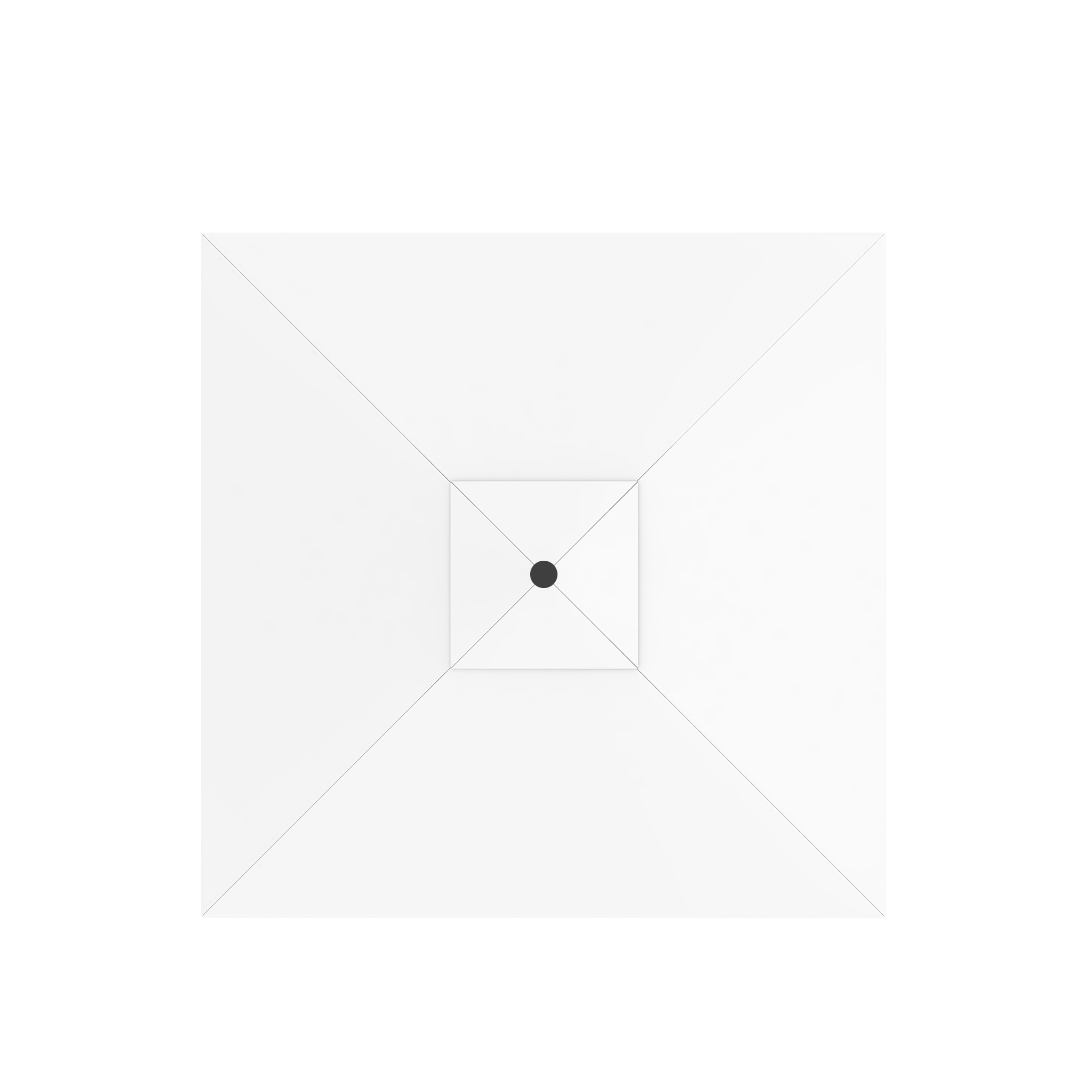 Quadratischer Sonnenschirm von oben, symmetrisches Design mit zentralem Punkt