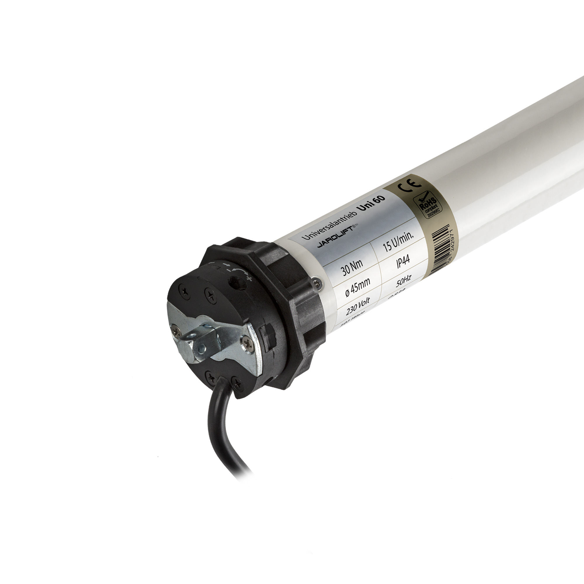 Rollladenmotor Universal mit Kabel und Befestigungsplatte für automatisierte Rollladensteuerung