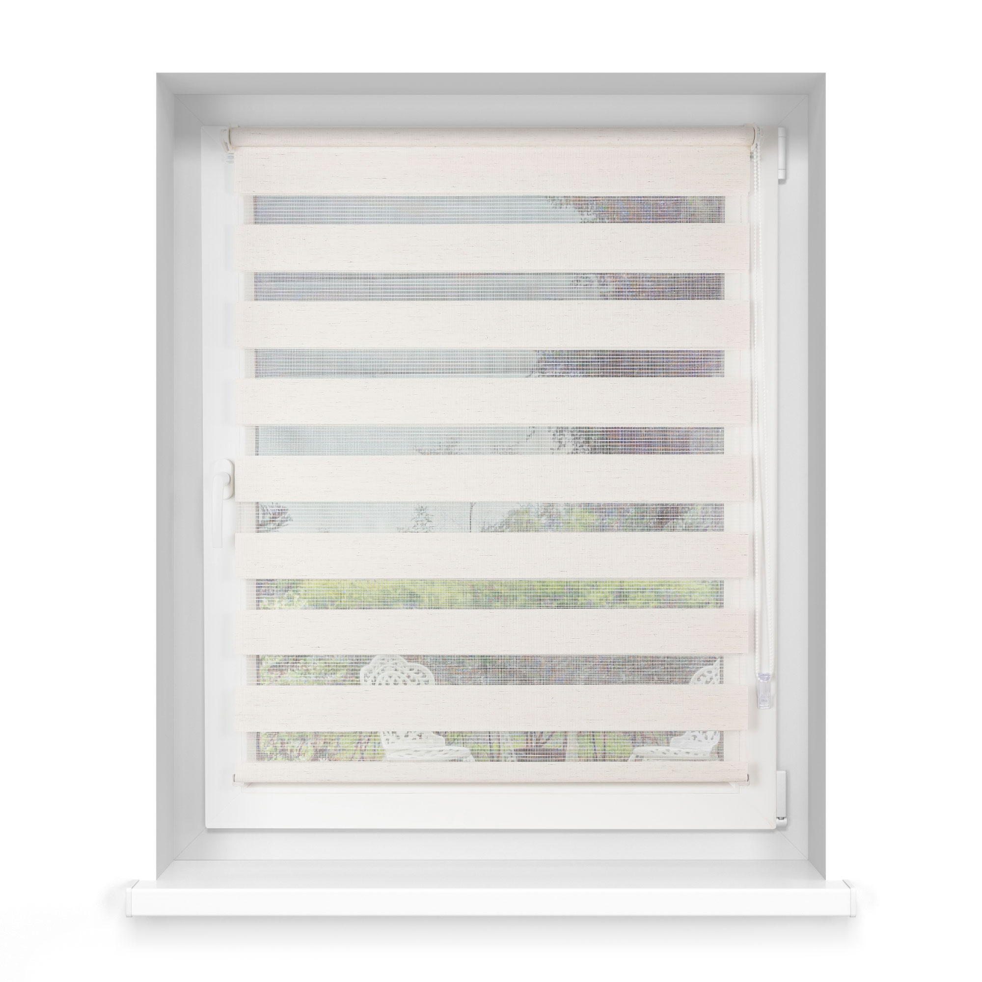 slider_image_fb069e252cd54ebdb7cf2790ac6d68a3 Klemmfix Doppelrollo an einem Fenster mit verstellbaren Streifen zur Lichtregulierung