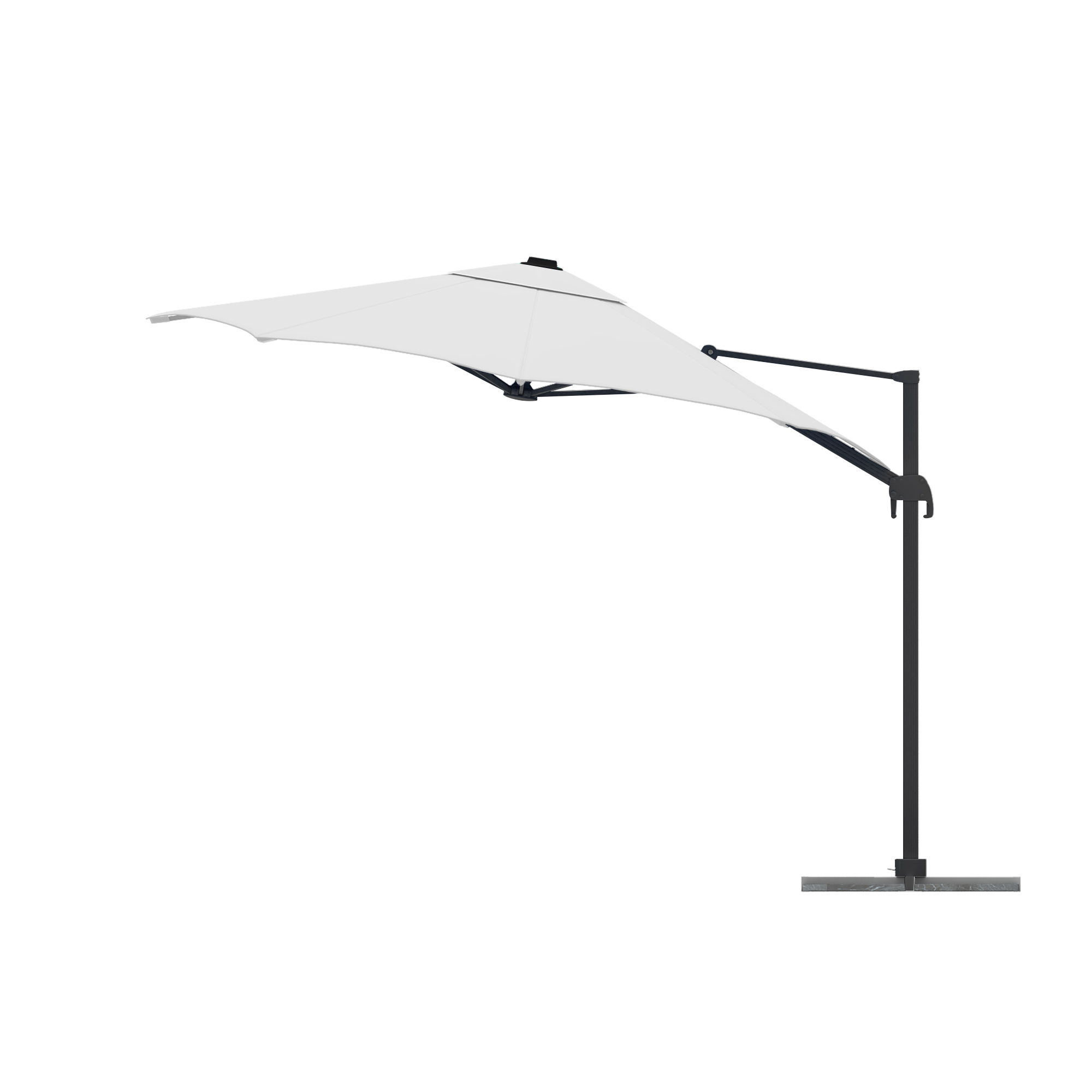 slider_image_a23ae6f45e7b4bf497176c82a0dedc22 Freistehender Ampelschirm mit seitlichem Ständer und schwenkbarem Schirmdach