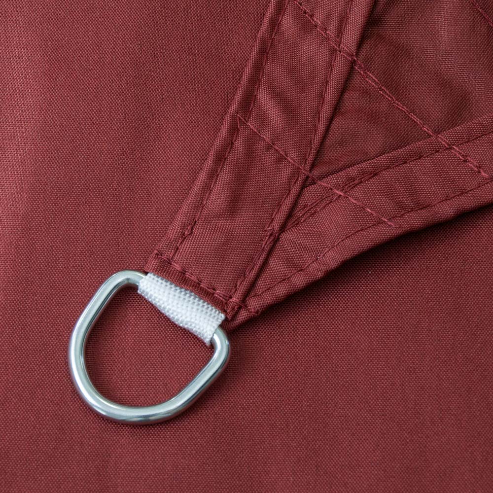 Sonnensegel mit verstärktem Rand und Metallring zur Befestigung