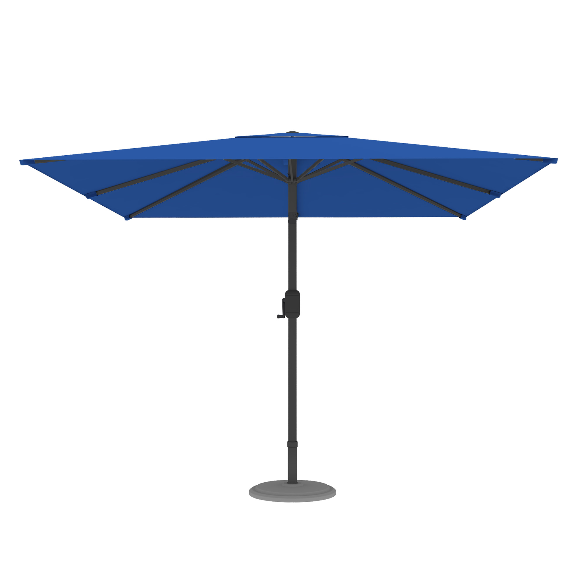 slider_image_dd3a8e1e0cb24627aea4c55a62647a14 Moderner Sonnenschirm mit zentralem Mast und Kurbelmechanismus