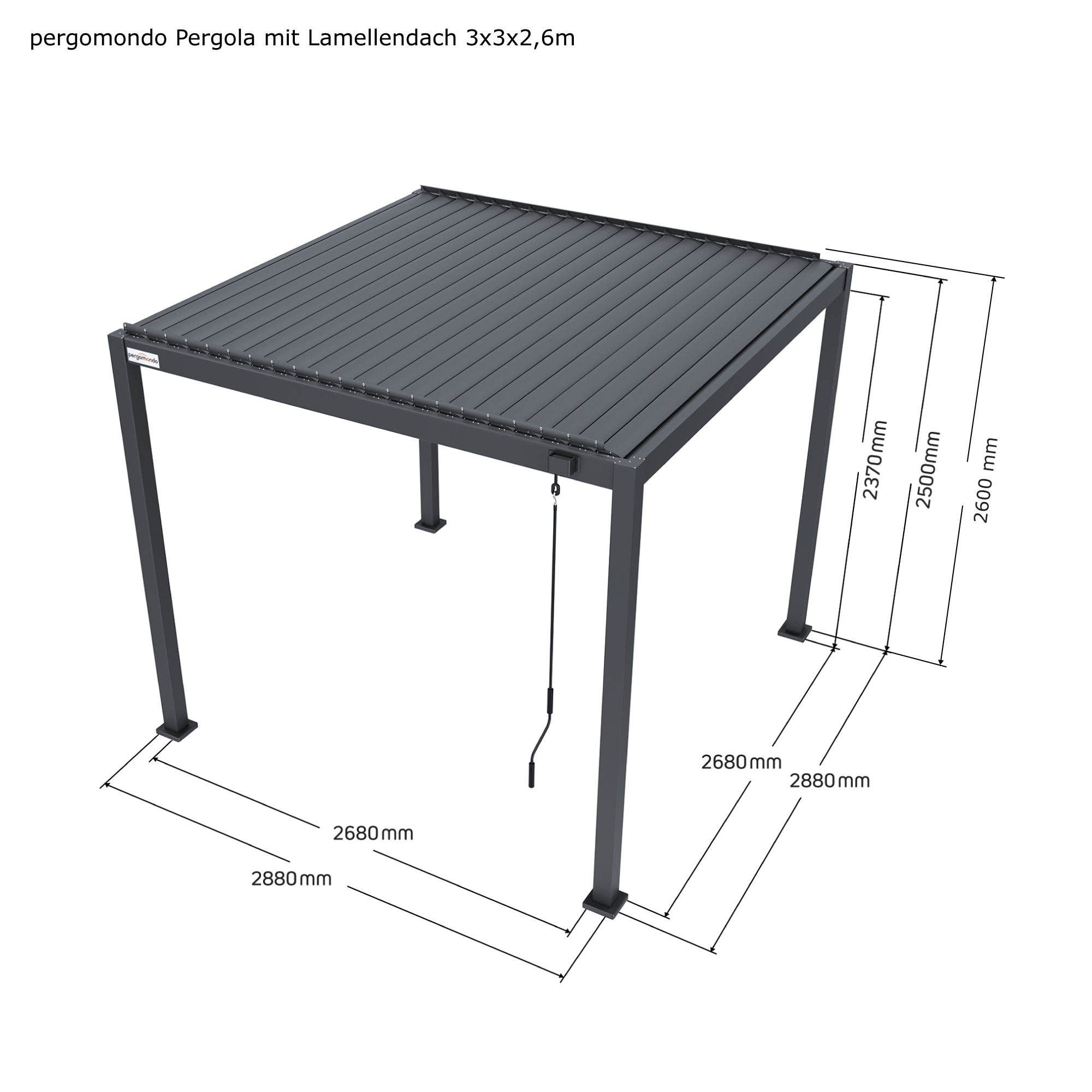 Pergola mit verstellbarem Lamellendach und stabiler Rahmenkonstruktion