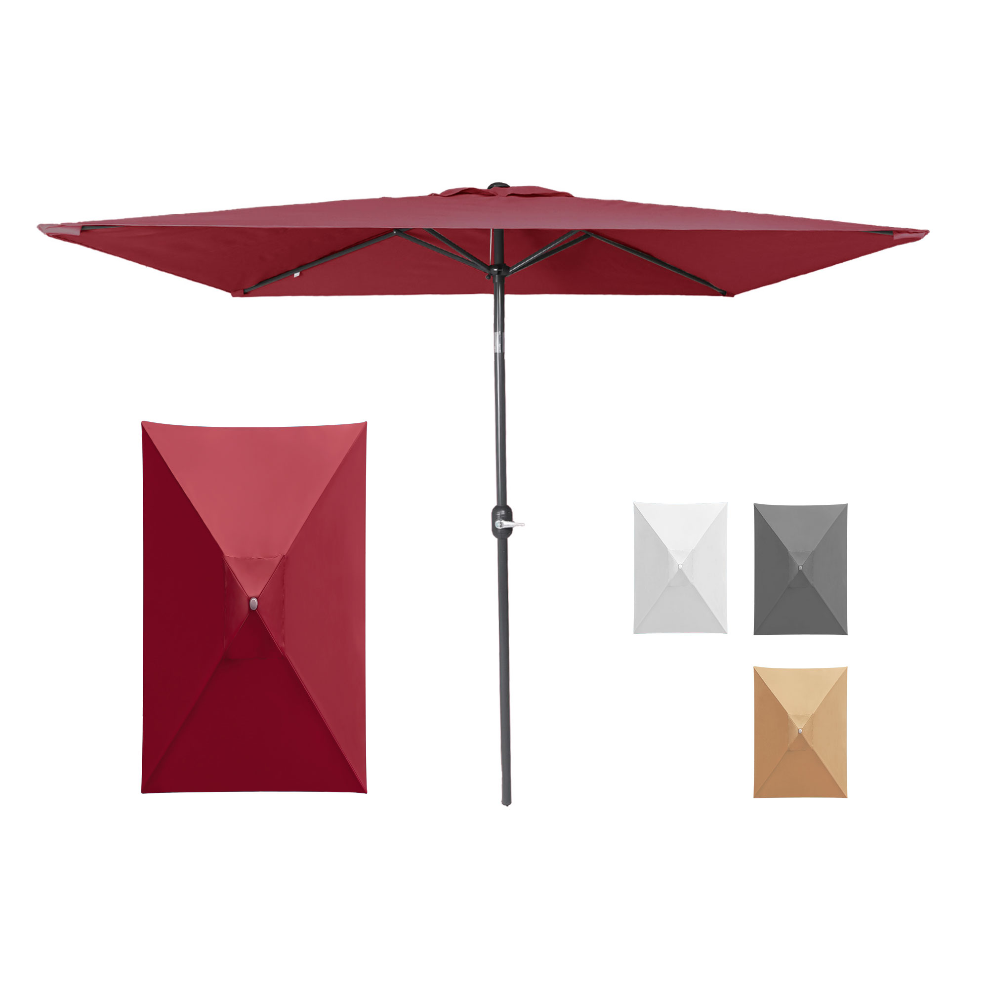 slider_image_6e30e3d0ac2e43909d0c2ff300a00145 Kleiner, knickbarer Sonnenschirm mit rechteckigem Schirm und verstellbarem Ständer