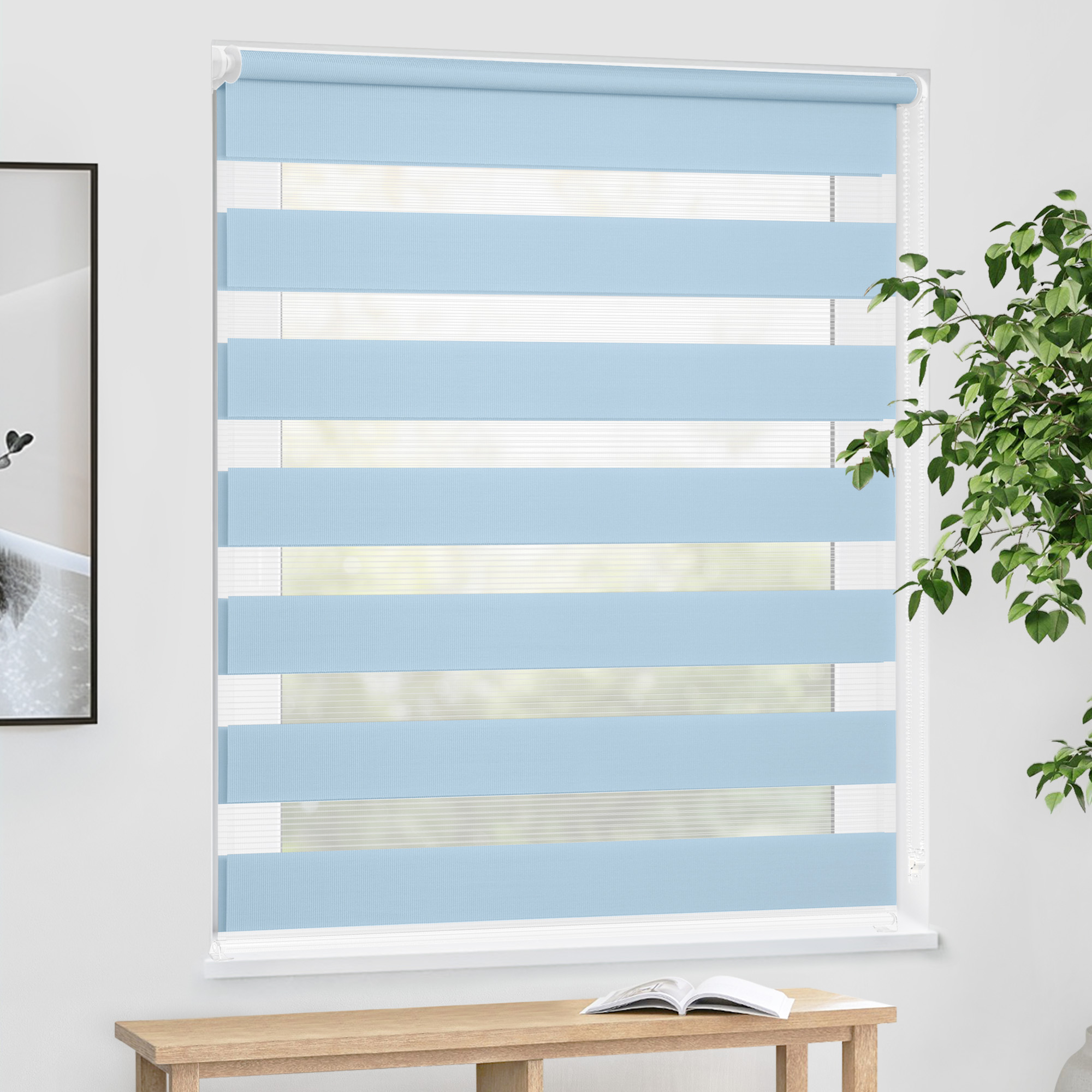 Zevra Doppelrollo / Duo Rollo | 85 x 230 cm, hellblau