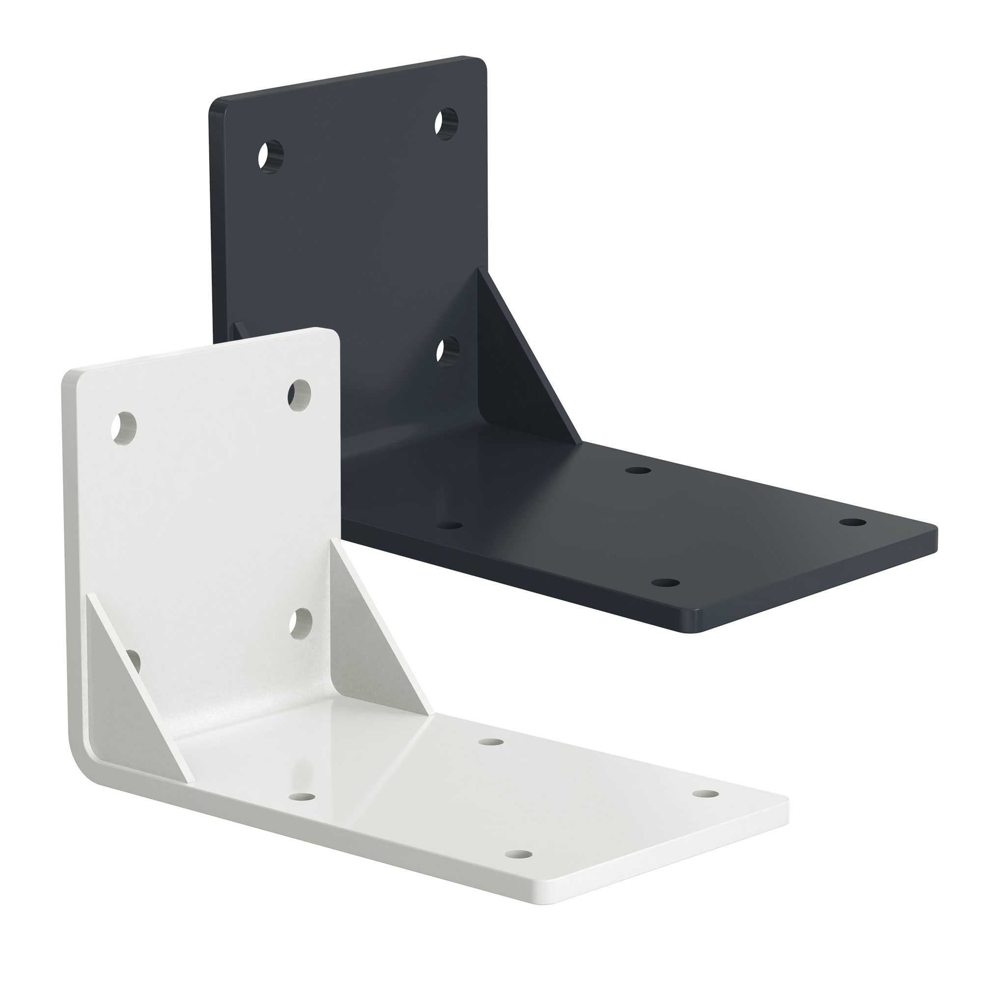 2er-Set Deckenhalterungen für Kassettenmarkise Curve 2000, L-förmige Metallkonstruktion