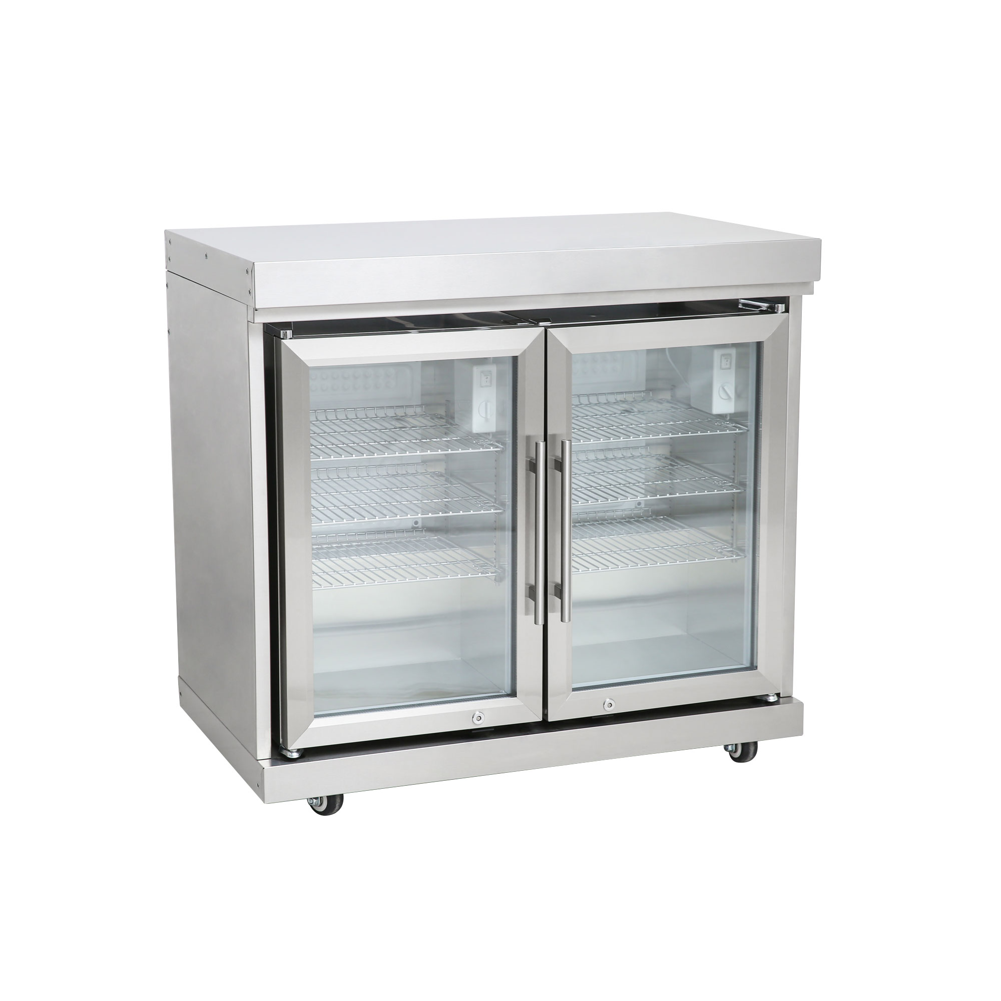 Edelstahl-Erweiterungsmodul mit Doppelkühlschrank