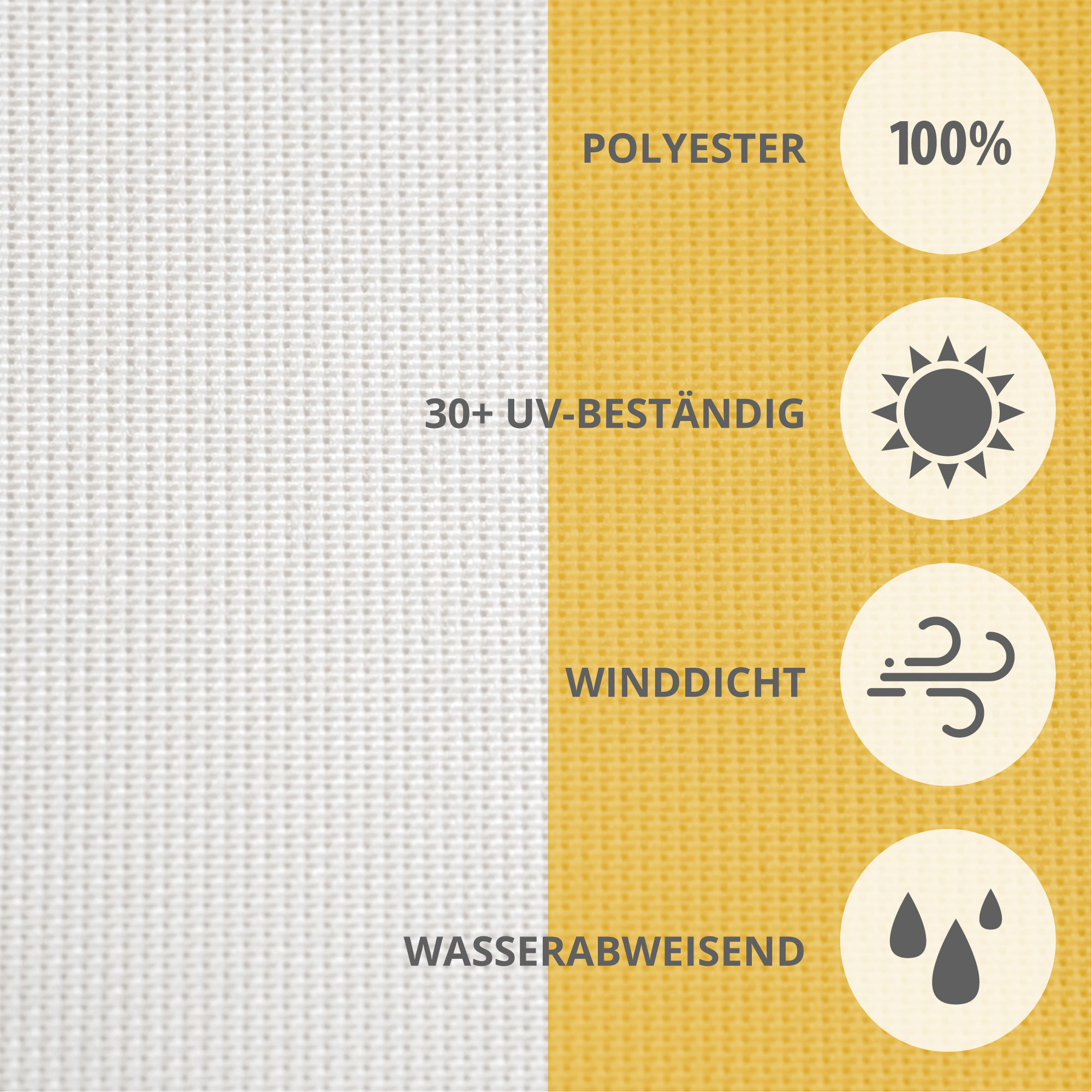 Klemm- und Balkonmarkise aus Polyester, UV-beständig, winddicht, wasserabweisend