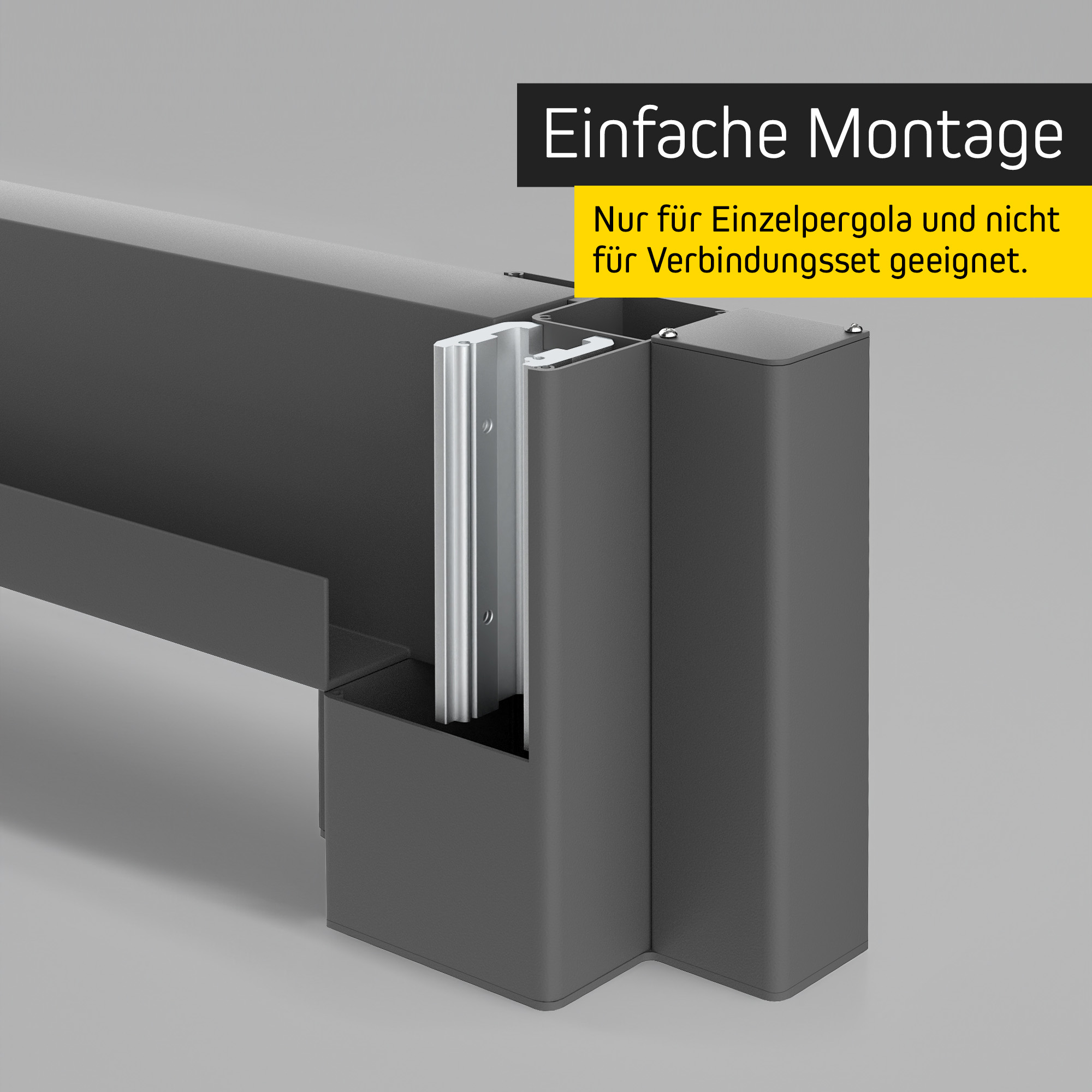 Wandmontageset für Pergola mit Lamellendach, einfache Montage, nicht für Verbindung geeignet