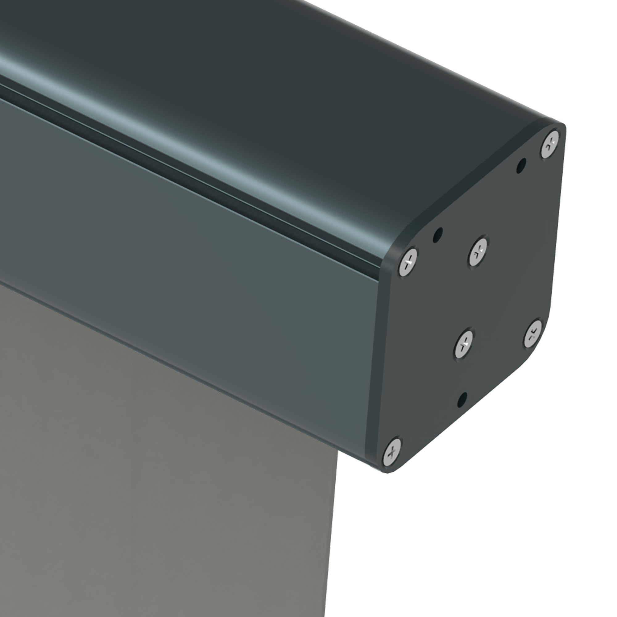 slider_image_d6c1f1ec5f3c440ab9fd257285e3c90e Außenrollo mit Kassette und Kurbel, zeigt oberen Teil der Senkrechtmarkise