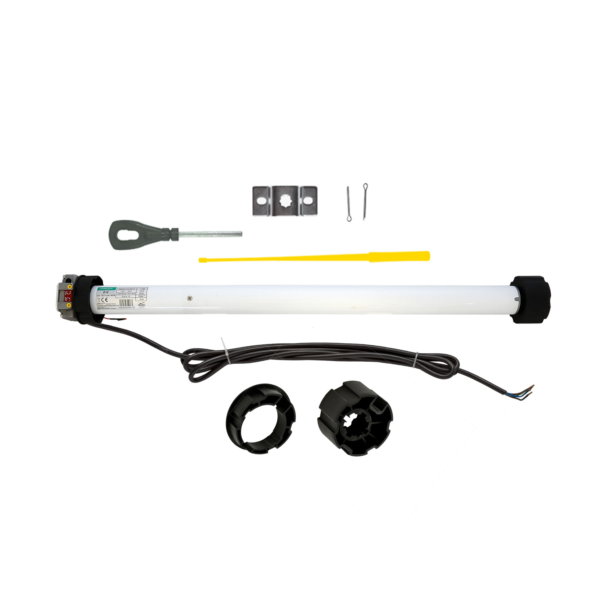 slider_image_01931a32eae47a169c022f5dd752c1cd Funk-Markisenmotor mit Zubehör für Gelenkarmmarkisen, inklusive Kabel und Befestigungsteilen