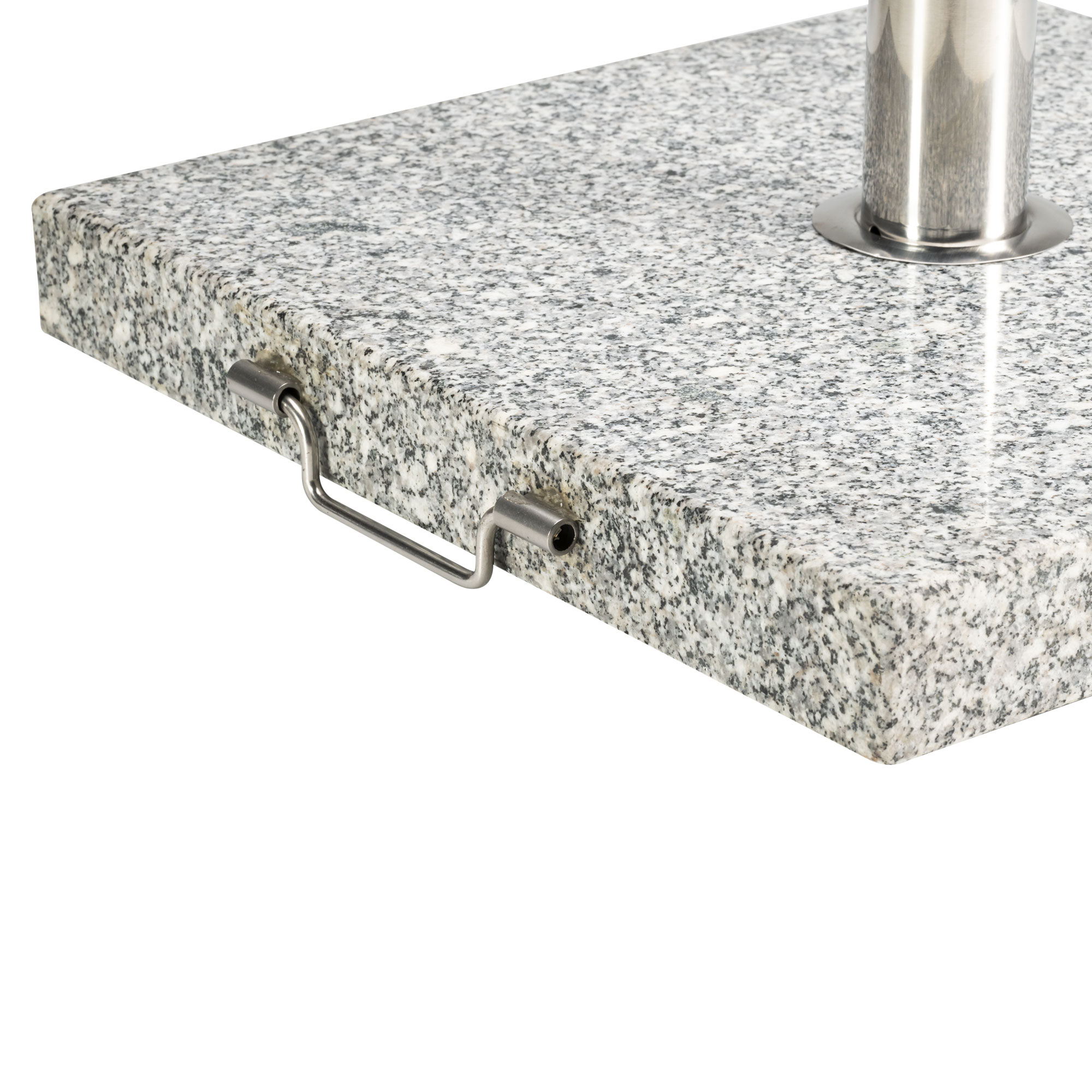 Quadratischer Granit-Schirmständer mit Rollen und Griff für Sonnenschirme
