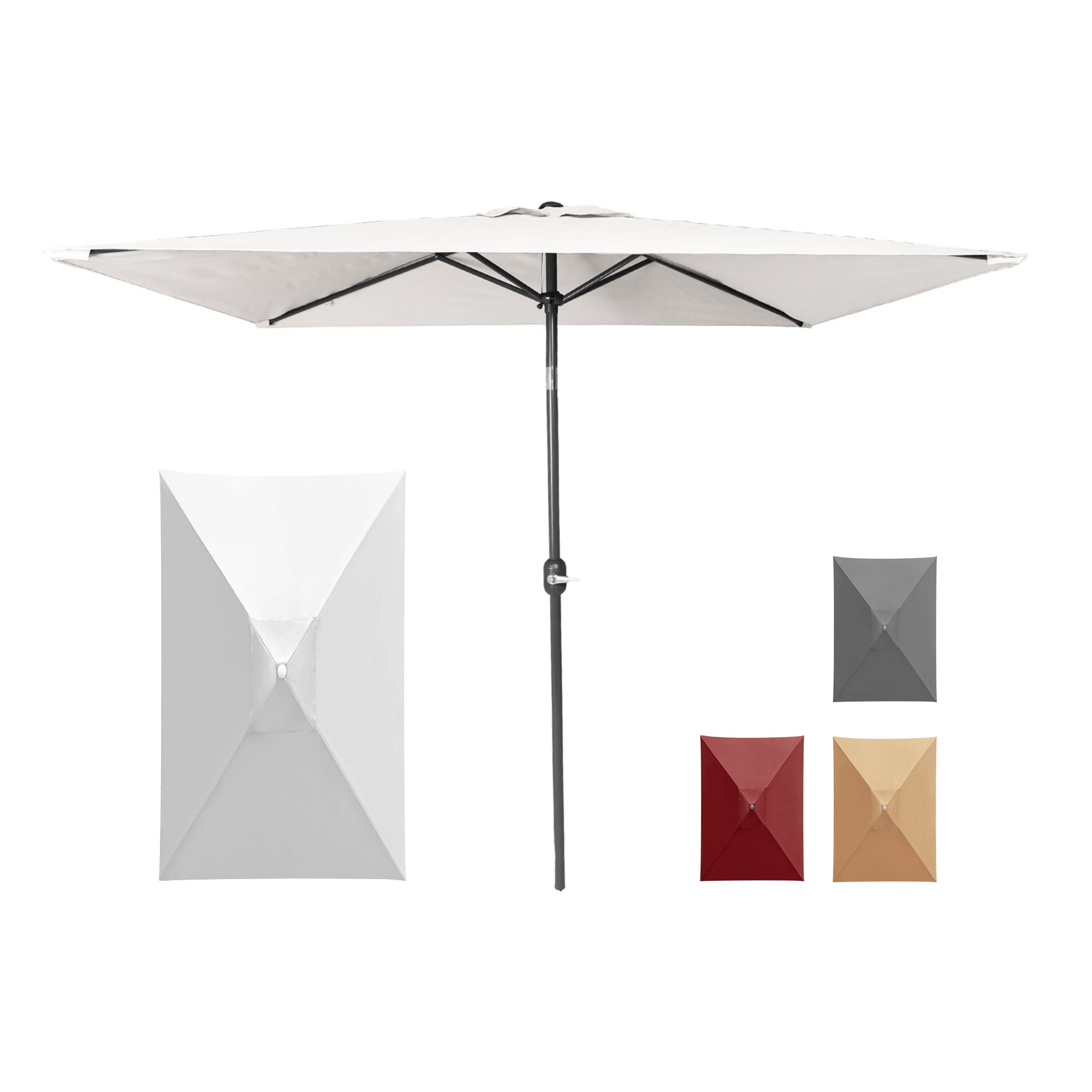 slider_image_495d0855fd6b40f0ae3705d6fb45b3fc Kleiner, knickbarer Sonnenschirm mit rechteckigem Schirm und verstellbarem Ständer