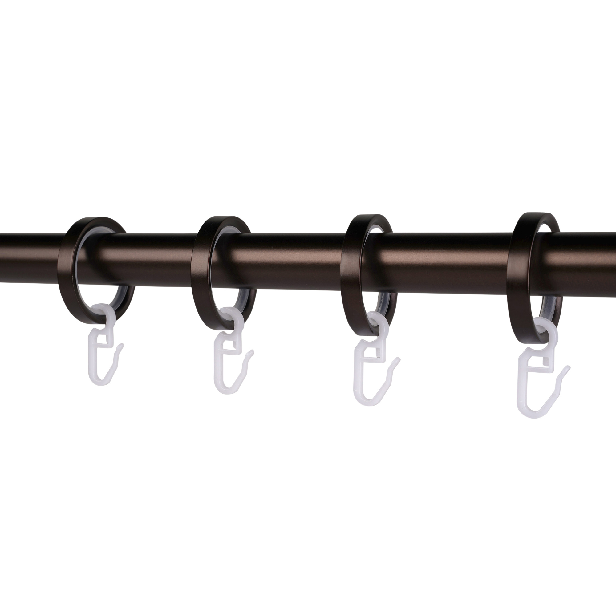 Gardinenstange mit Ringen und Haken zum Aufhängen von Vorhängen