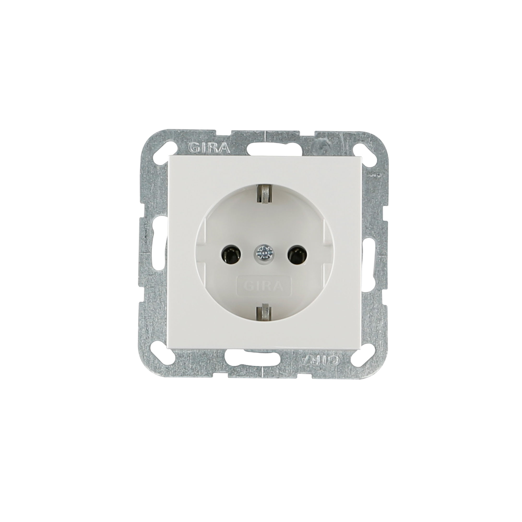 Steckdose mit zwei Steckplätzen und Metallrahmen für Wandmontage