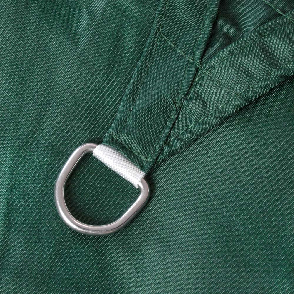 Sonnensegel mit verstärktem Rand und Metallring zur Befestigung