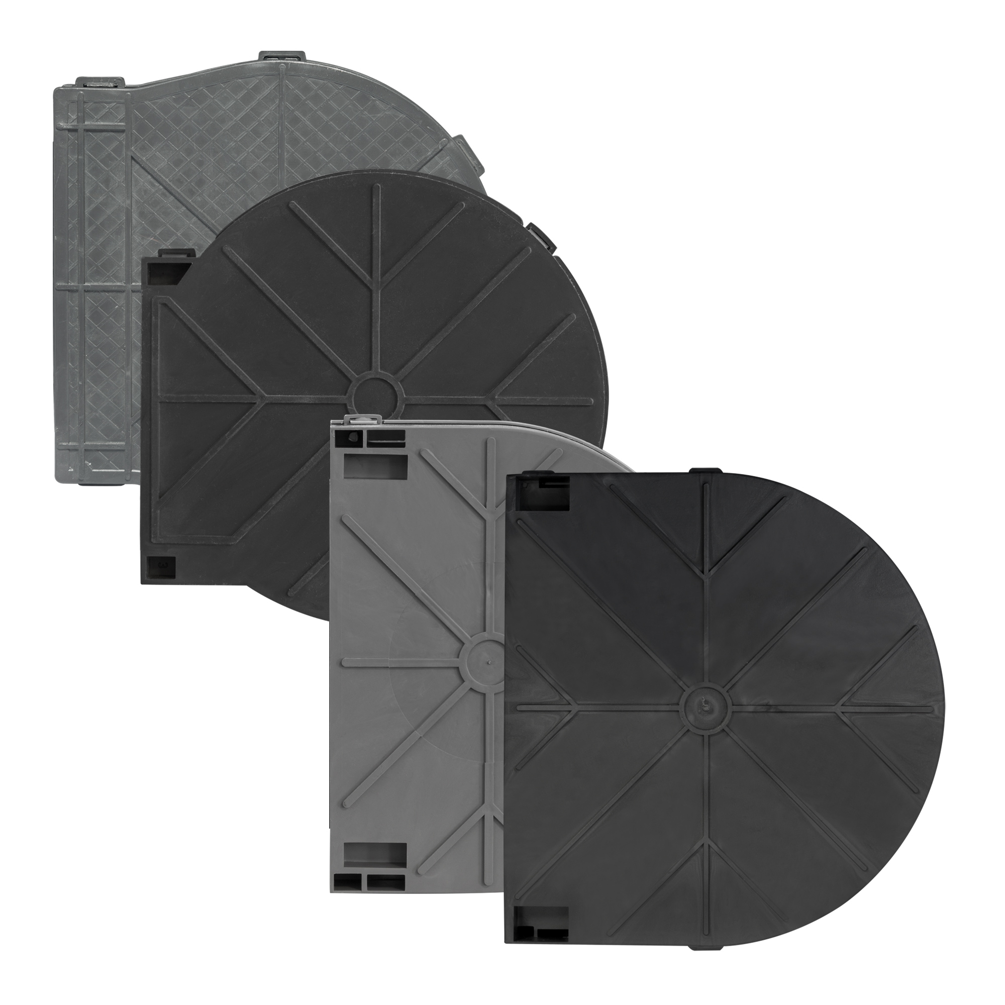 Mauerkasten für Einlass- und Getriebe-Gurtwickler mit runder Abdeckung und strukturiertem Design