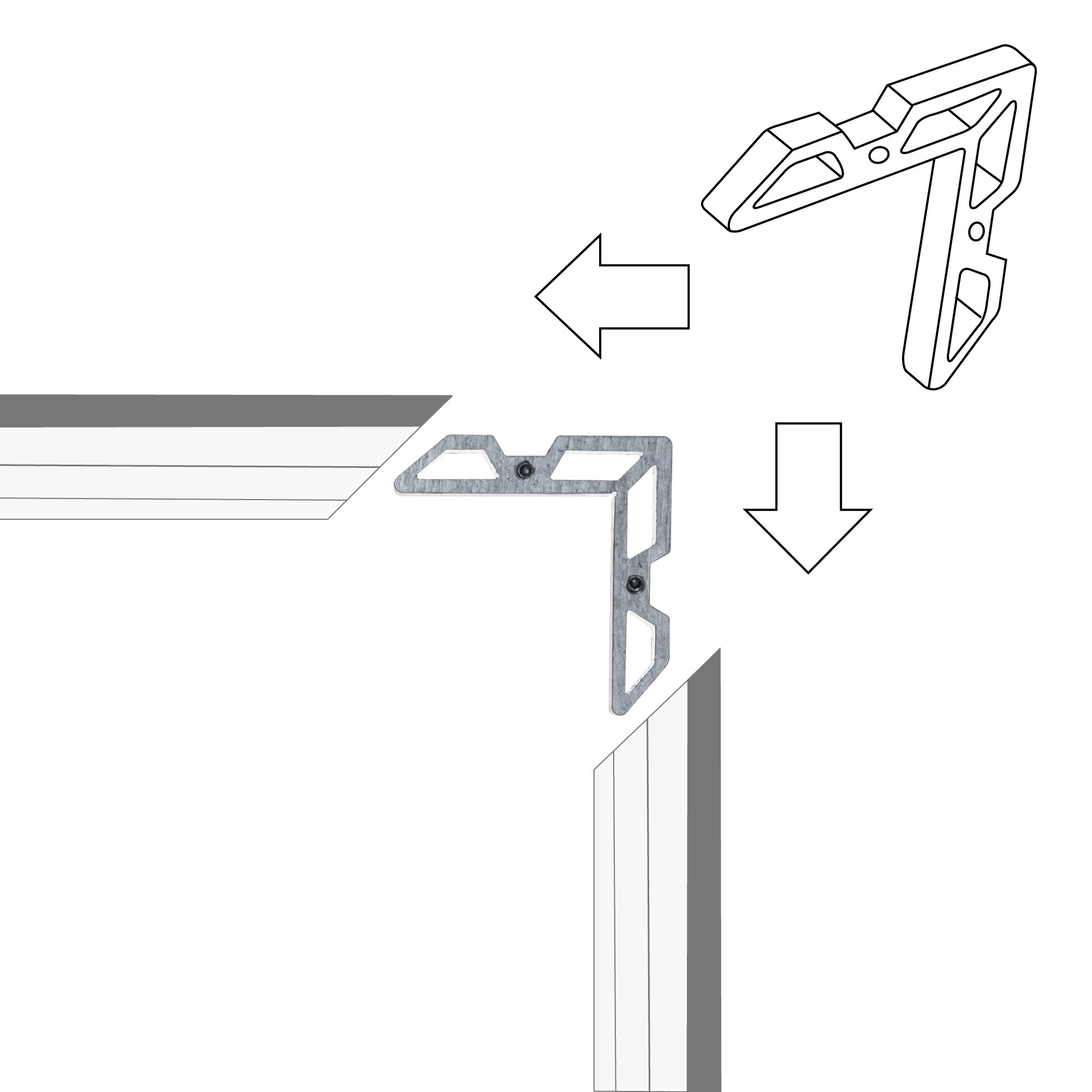 slider_image_018f3ea2ad937b4d970ca73440020f04 Eckverbinder für Insektenschutz-Spannrahmen aus Aluminium in Eckmontage dargestellt