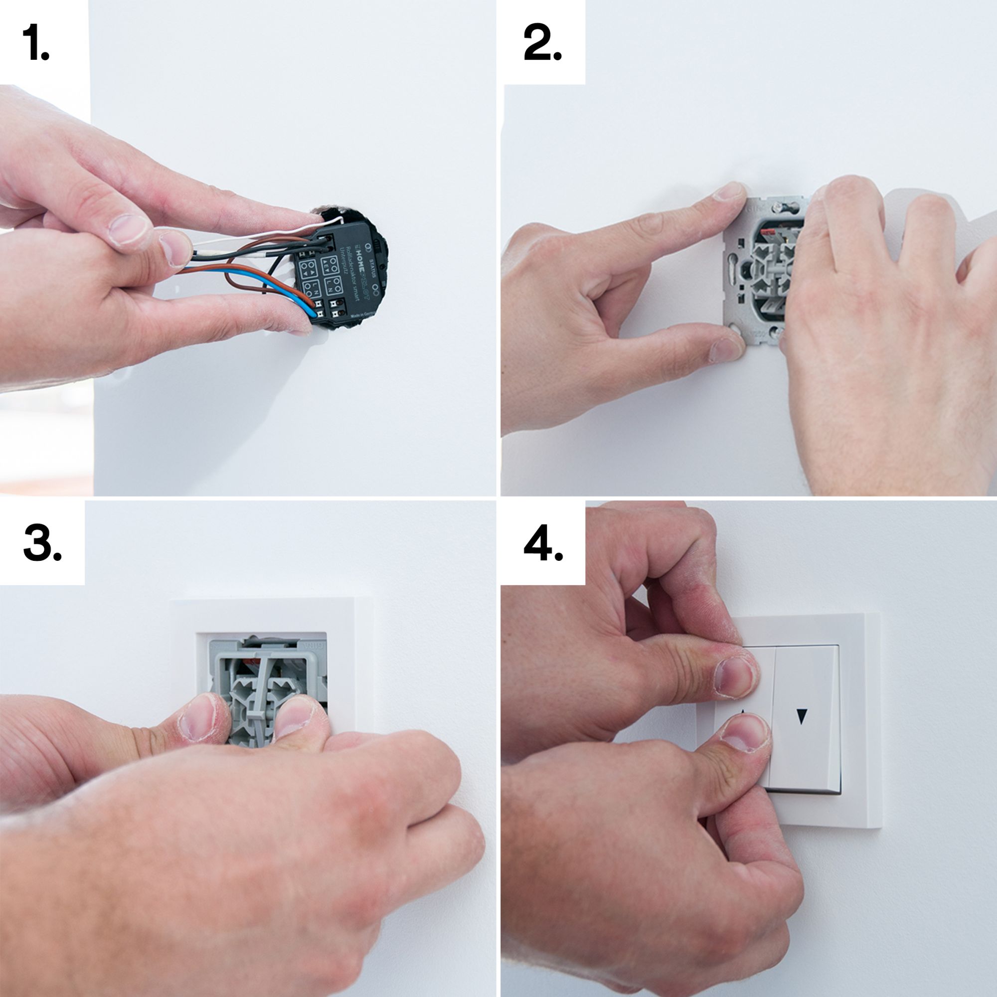 Montage eines smarten Unterputz-Rollladenaktors in vier Schritten